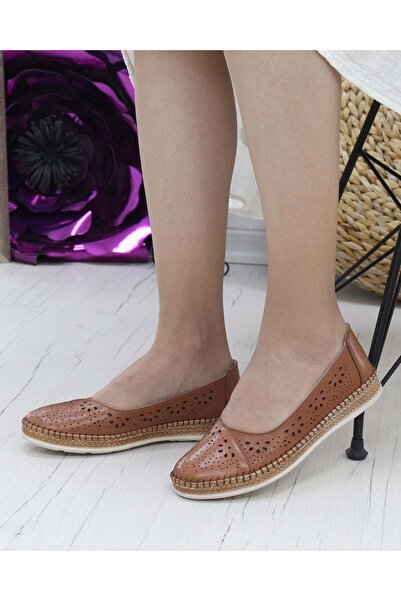 Nesil Shoes Γυναικεία παπούτσια Syg P24 Tan από γνήσιο δέρμα