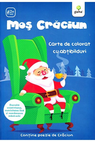 Editura Gama Junior Carte de colorat cu autocolante - Moș Crăciun de Crăciun
