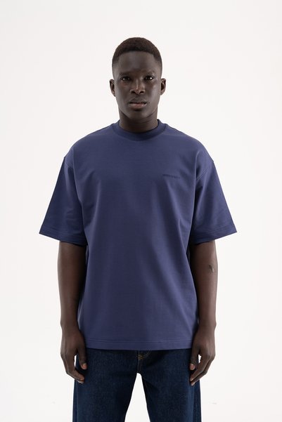 Machinist Men's Basic Cotton Oversized T-Shirt Midnight Blue