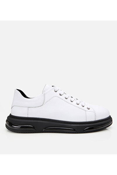 Hotiç Men's Leather White Light Sole Sports Shoes