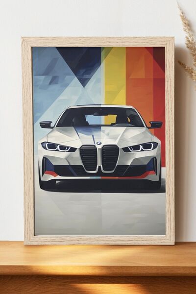 Luna Marissa Λευκή αφίσα BMW - Αφίσα αυτοκινήτου από γυαλιστερό χαρτί χωρίς π...