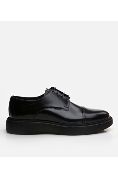 Hotiç Men's Leather Black Casual Shoes