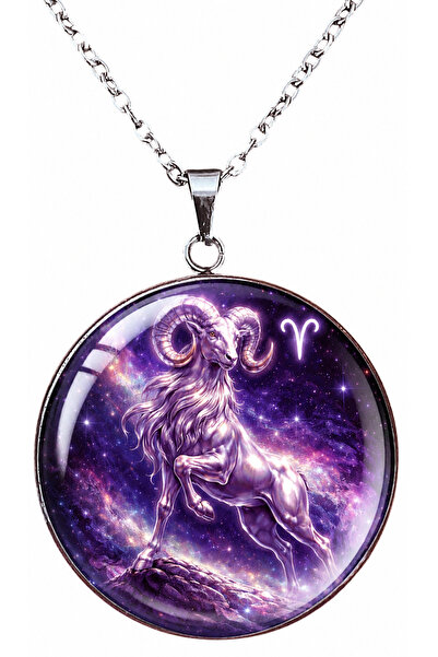 Oxolux, Lavinia Colier din seria Zodiac, in cutie cadou, design cosmic mov, b...