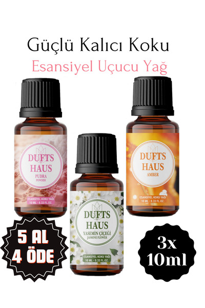 duftshaus Yasemin, Pudra, Amber Saf Esansiyel Uçucu Yağ Buhurdanlık Yağı Difü...