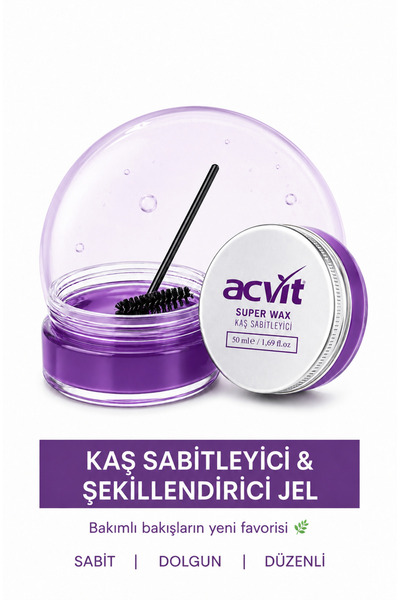Acvit Süper Wax Kaş Sabitleyici ve Şekillendirici Jel 50 ML | Beyazlık Bırakm...