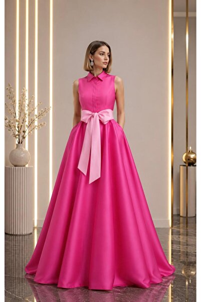 SERAVENZA COUTURE فستان رسمي أنيق بحزام واسع وجيوب أمامية مخفية بلونين مقاس م...