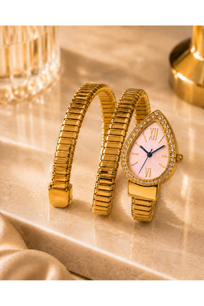 Merand Gold Color Snake Watch, Wrapped Watch, Women's Wristwatch