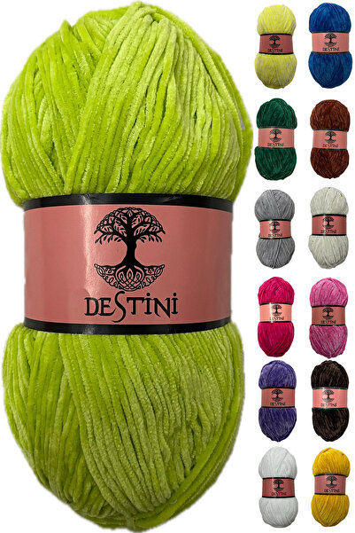 destini İnce Kadife İp 100 gr 200 Metre Amigurumi El Örgü İpi Ceket Yelek Bat...