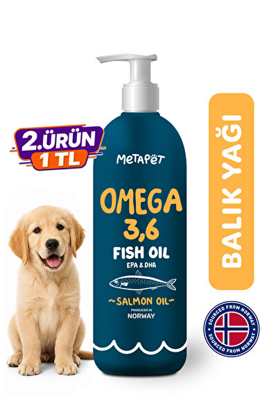 Metapet Köpekler için Balık Yağı, Premium Norveç Somonu Yağı, Omega 3 ve 6, Y...