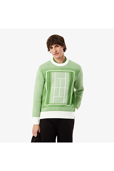 Lacoste سترة جاكار بتصميم ملعب التنس - AH0619-00-4SI