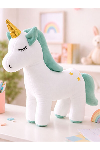 MY toys Peluş Unicorn Figürlü Yastık 33 Cm. (SU YEŞİLİ)