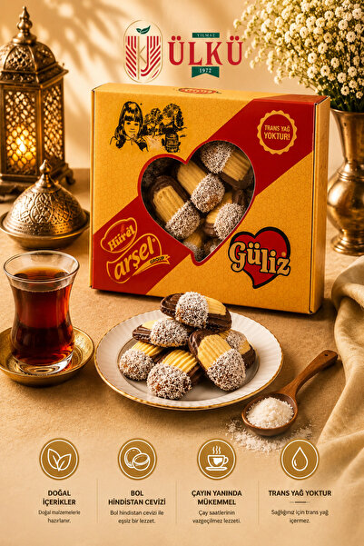 ÜLKÜ KURUYEMİŞ (1 KG) Güliz Doğal Pancar Şekerli Kurabiye Trans Yağsız Çikola...
