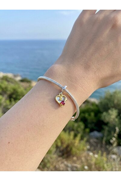 My Story İşleme Yapılabilir Kalp ve Ok Çift Sallantılı Charm