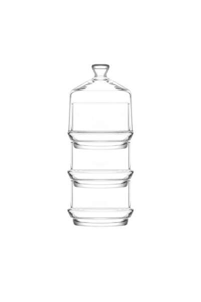 LAV Berry Glass Sugar Bowl Single 285 ml with Glass Lid (3-Tier Serving Dish)