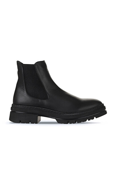 Bueno Shoes Cizme de damă din piele neagră - plate croială 01wz0100