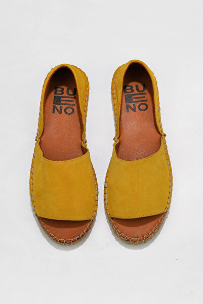 Bueno Shoes Pantofi espadrille pentru femei din piele intoarsa galbena 01wq2413