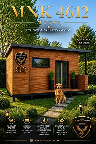 Okay XL Köpek Kulübesi Dış Mekana Uyumlu Geniş Hacimli Dört Mevsim Kullanıma ...