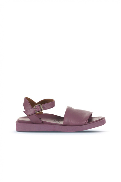 Bueno Shoes Μωβ Δερμάτινα Γυναικεία Flat Σανδάλια 01ws2812