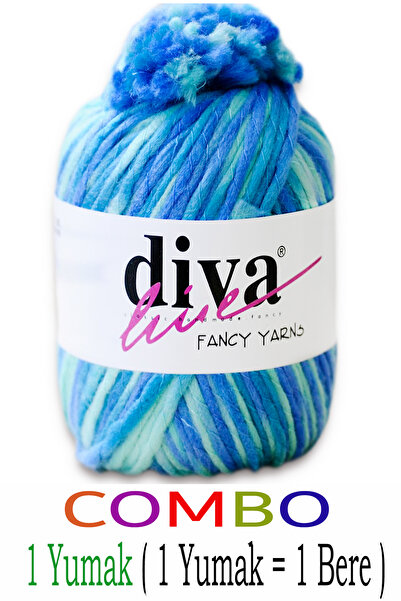 Diva İplik Комбо 20 - (OUTLET) - Излишък от износ за шапки с помпони (1 кълбо...