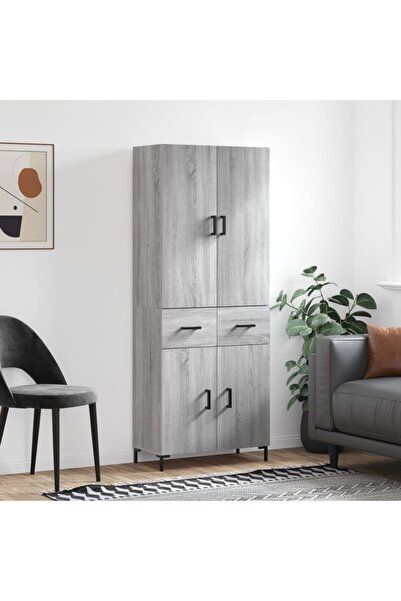 Concept Dulap înalt, gri sonoma, 69,5x34x180 cm, lemn compozit
