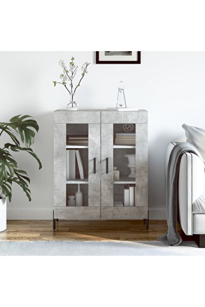 Concept Servantă, gri beton, 69,5x34x90 cm, lemn compozit