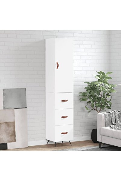 Concept Dulap înalt, alb, 34,5x34x180 cm, lemn prelucrat