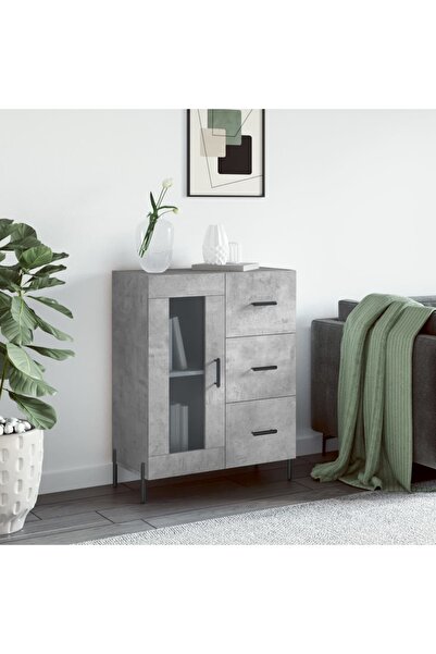 Concept Servantă, gri beton, 69,5x34x90 cm, lemn compozit