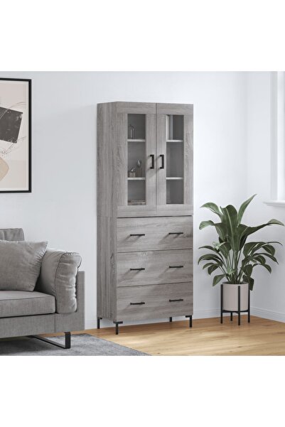Concept Dulap înalt, gri sonoma, 69,5x34x180 cm, lemn compozit