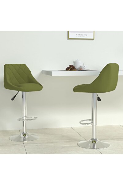 Concept Scaune de bar, 2 buc., verde deschis, catifea