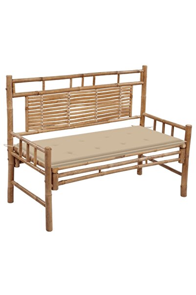 Concept Bancă de grădină cu pernă, 120 cm, bambus