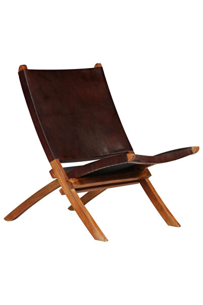 Concept Scaun relaxant pliant, maro, piele naturală