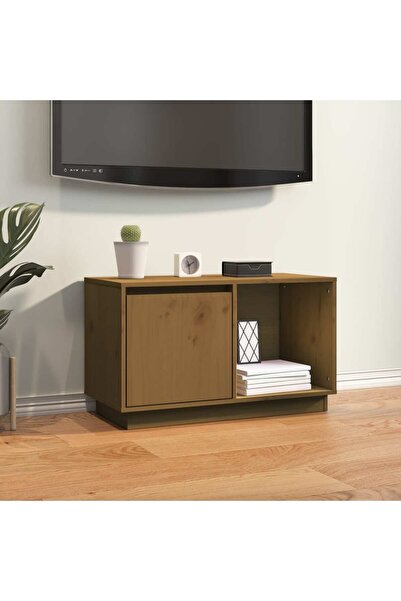 Concept Comodă TV, maro miere, 74x35x44 cm, lemn masiv de pin