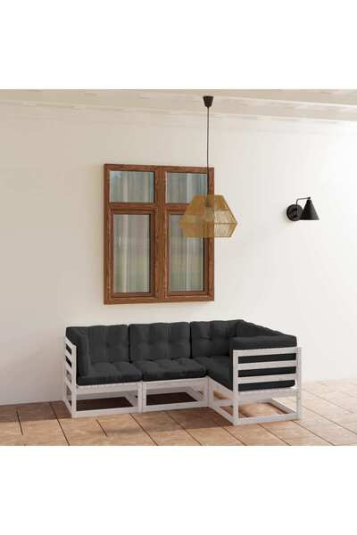 Concept Set mobilier de grădină cu perne, 4 piese, lemn masiv de pin