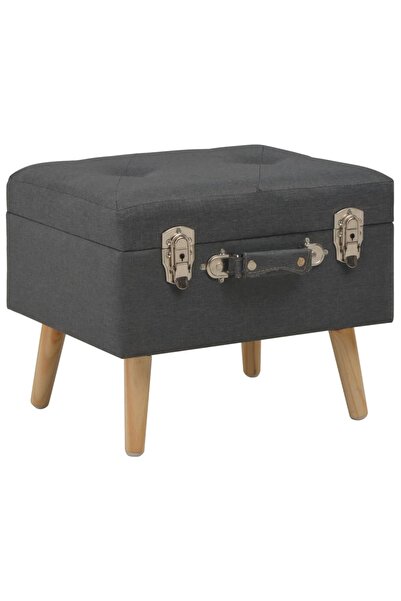 Concept Taburet cu depozitare, 40 cm, gri închis, material textil