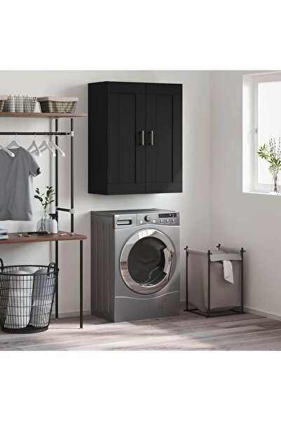 Concept Dulap montat pe perete, negru, 69,5x34x90 cm, lemn prelucrat