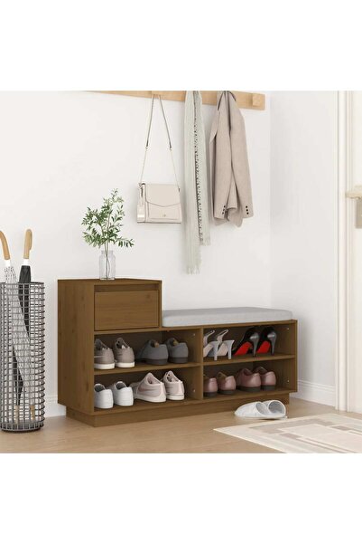 Concept Pantofar, maro miere, 110x34x61 cm, lemn masiv de pin