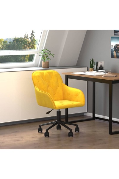 Concept Scaun de birou pivotant, galben, catifea