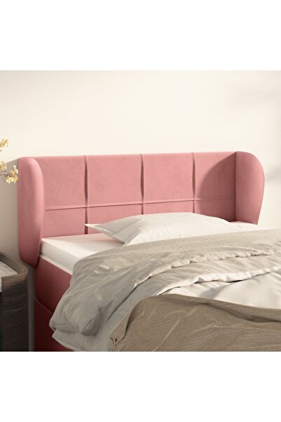 Concept Tăblie de pat cu aripioare roz 83x23x78/88 cm catifea