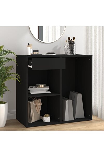 Concept Dulap pentru cosmetice, negru, 80x40x75 cm, lemn prelucrat