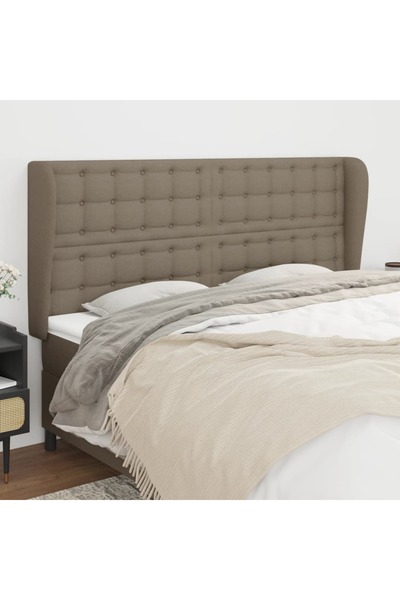 Concept Tăblie de pat cu aripioare gri taupe 163x23x118/128 cm textil