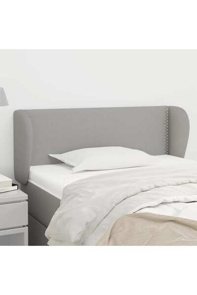Concept Tăblie de pat cu aripioare gri deschis 83x23x78/88 cm textil