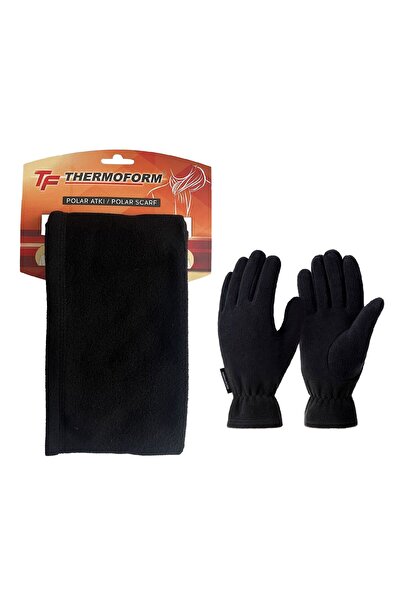 THERMOFORM Polar unisex rukavice i šal set crni
