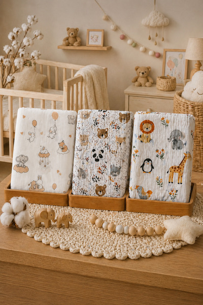 Pico Baby Çok Amaçlı Müslin Örtü / 3'lü Set / %100 Pamuk / Oeko-teks Sertifik...