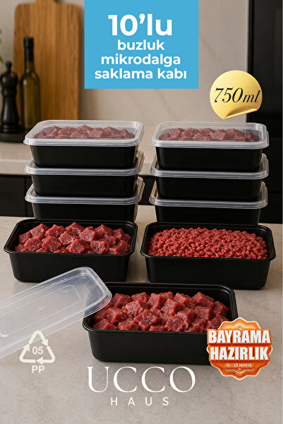 UCCO 750 ml Eid Al-Adha Set Microwave Freezer Storage Container - 10 Pieces -...