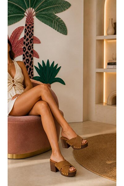 Bambi Taba Süet Kadın Terlik K04936093072