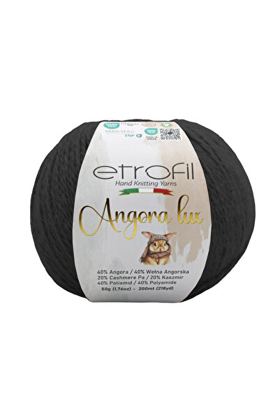 Etrofil Angora pređa za pletenje crna 45% Angora Lux 55% poliamid 50g 200m (7...