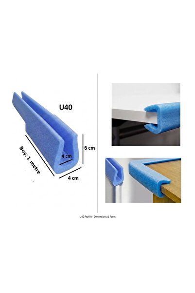 YGTAMBALAJ U40 Albastru 100 Cm 4 Bucuri Sub Ușă Burete De Izolare Sub Ușă Pro...