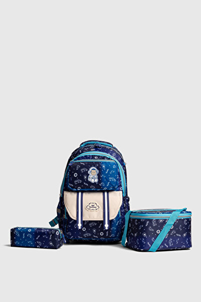 By Hakan Rlx-1380 Set of 3 Boys' Primary School Bag Backpack with Pen Holder ...