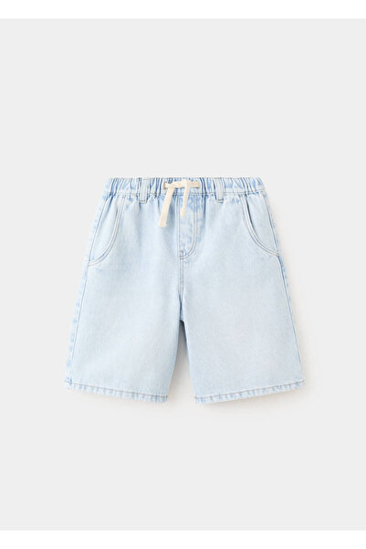 MANGO Kids Oversize denim bermuda şort