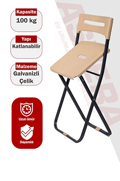 ASVERA Elmas Serisi - Mutfak Bahçe Kamp Sandalyesi Katlanabilir Siyah